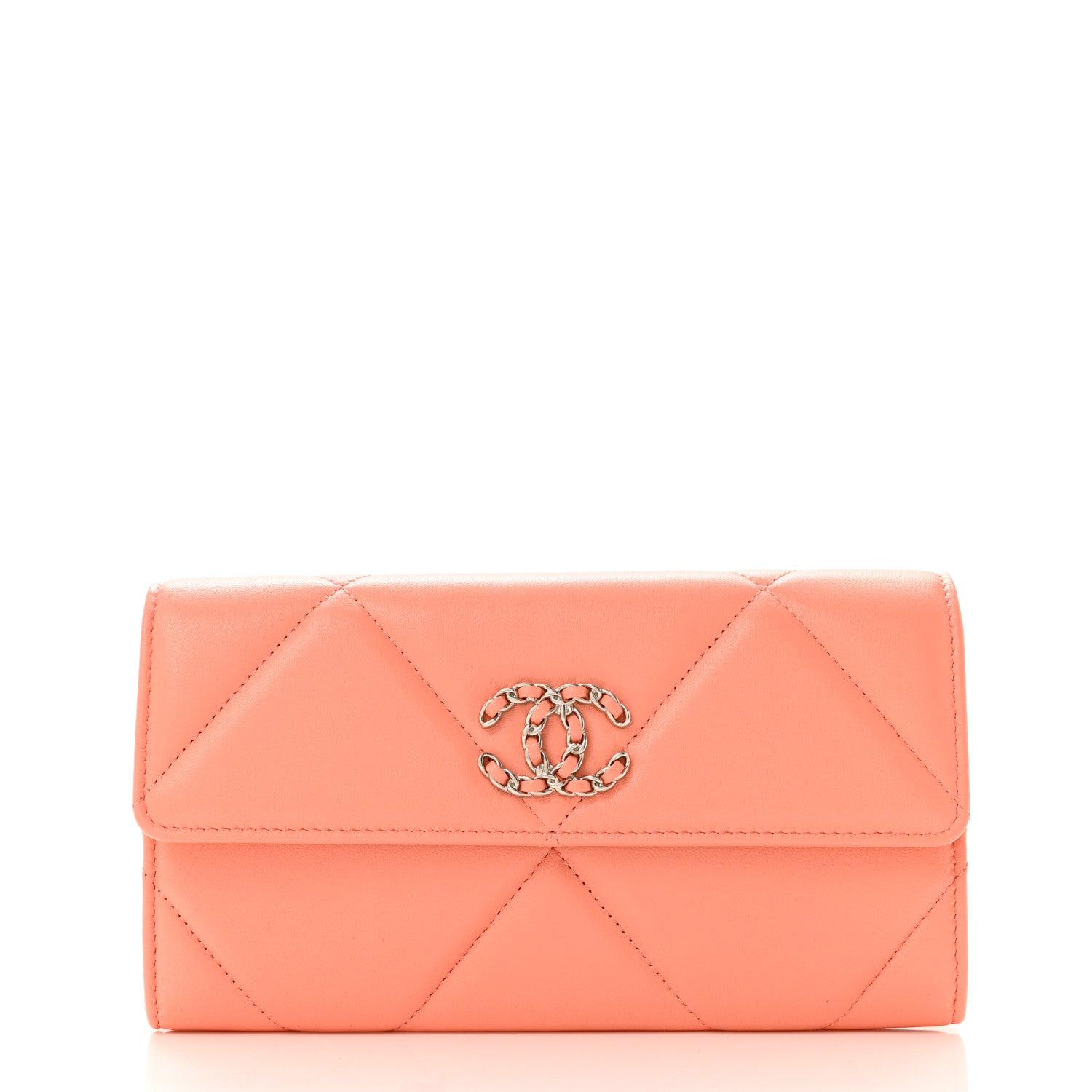 Chanel Lambskin Quilted Chanel 19 Flap Wallet Light Pink 1 of 9