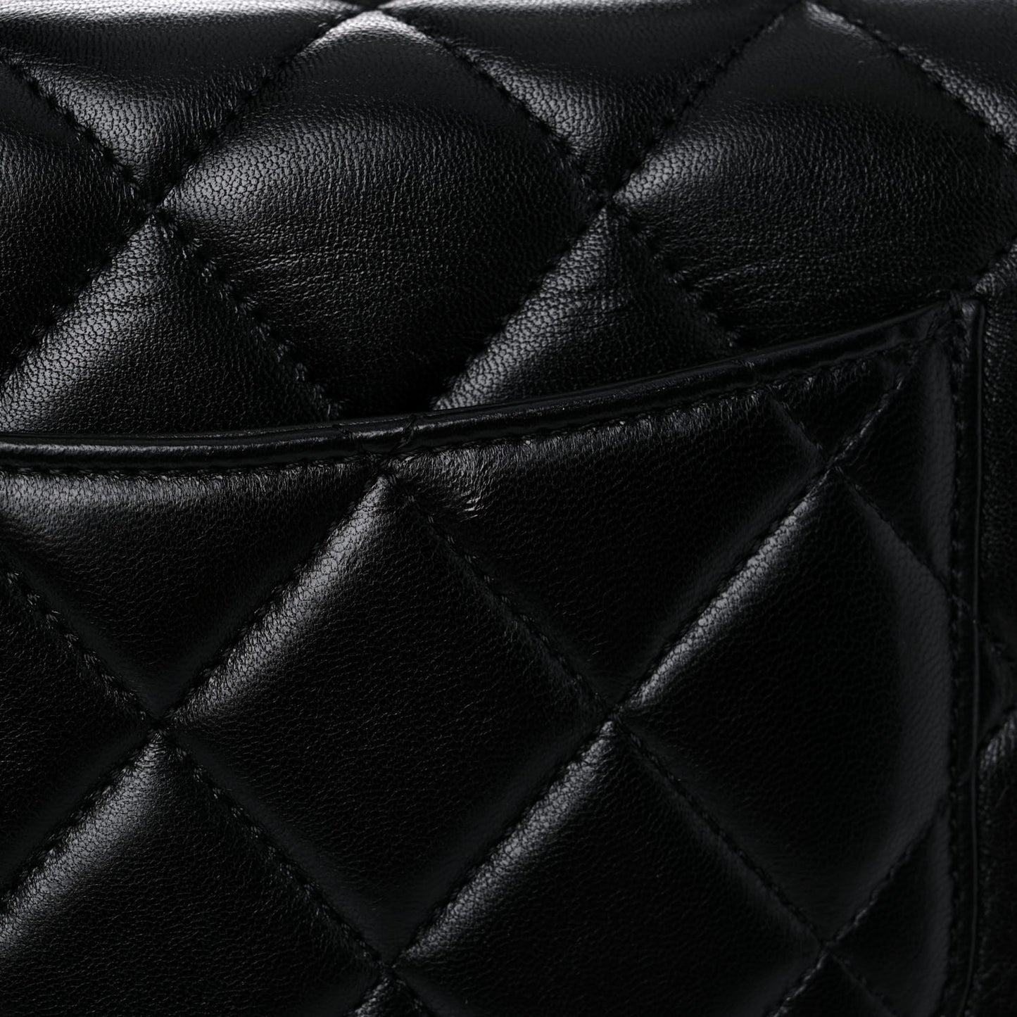 Lambskin Quilted Small Trendy CC Dual Handle Flap Bag Black