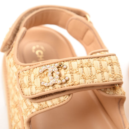 Chanel Braided Fabric Velcro Dad Sandals 36 Beige 11 of 11