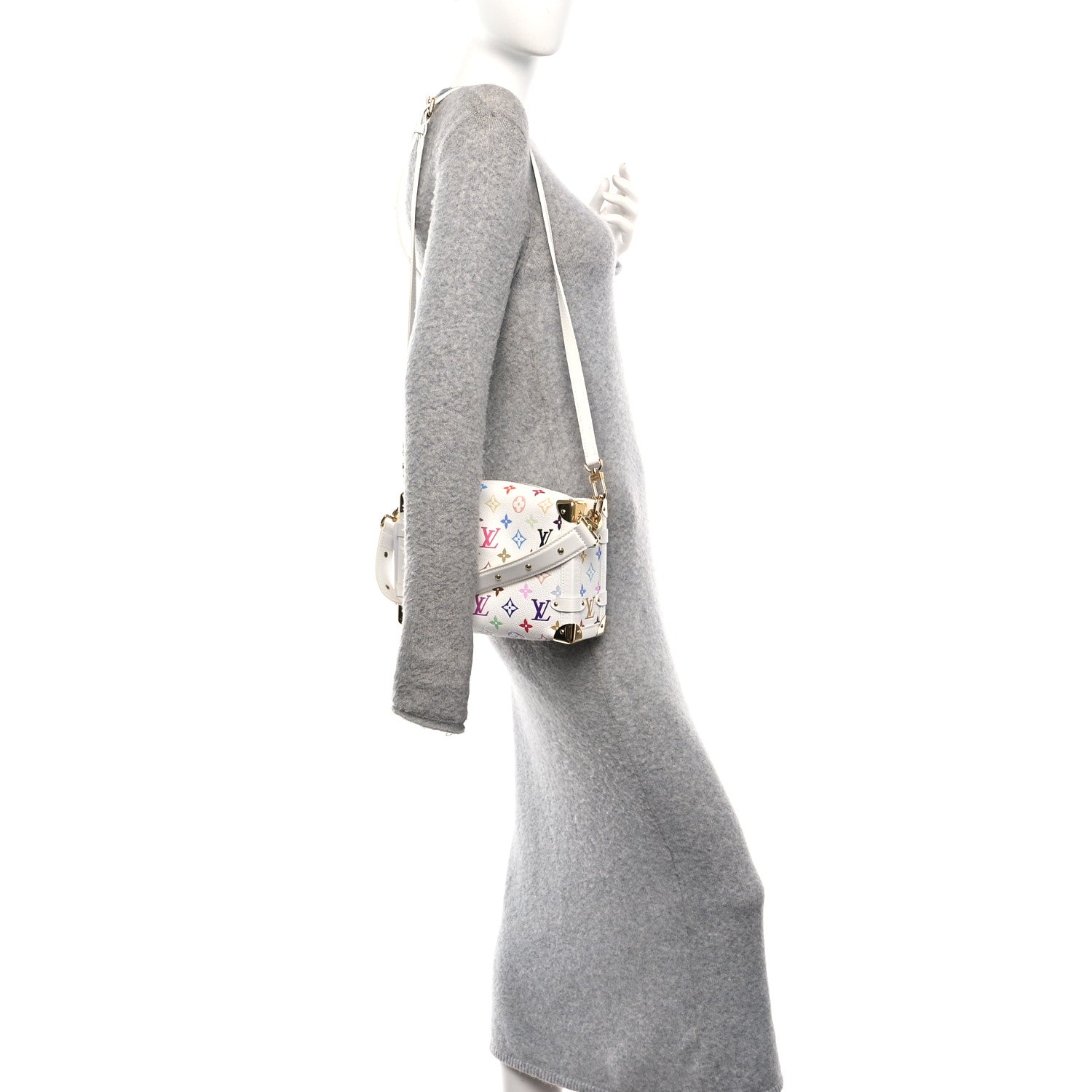 Louis Vuitton LV x TM Cowhide Monogram Multicolor Side Trunk MM White 2 of 9
