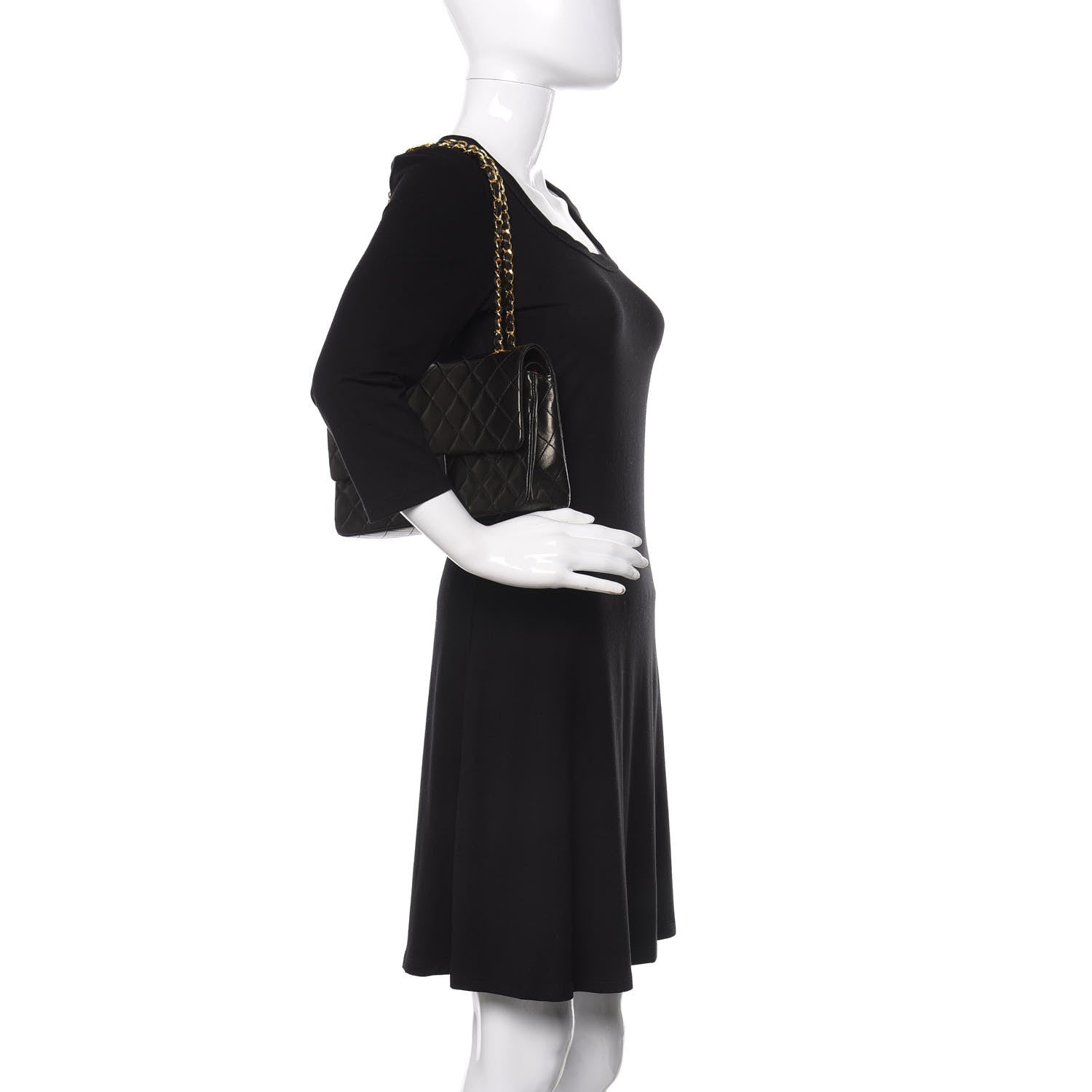 Chanel Lambskin Quilted Medium Double Flap Black 3 of 12