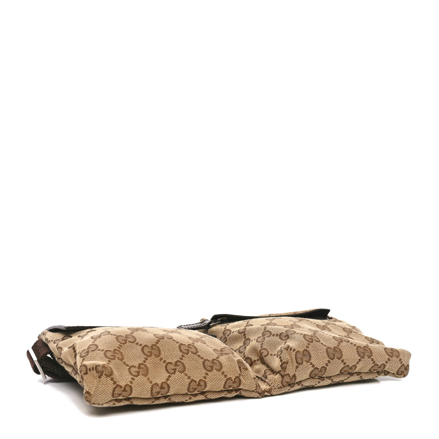 GG Monogram Double Pocket Belt Bag Dark Brown
