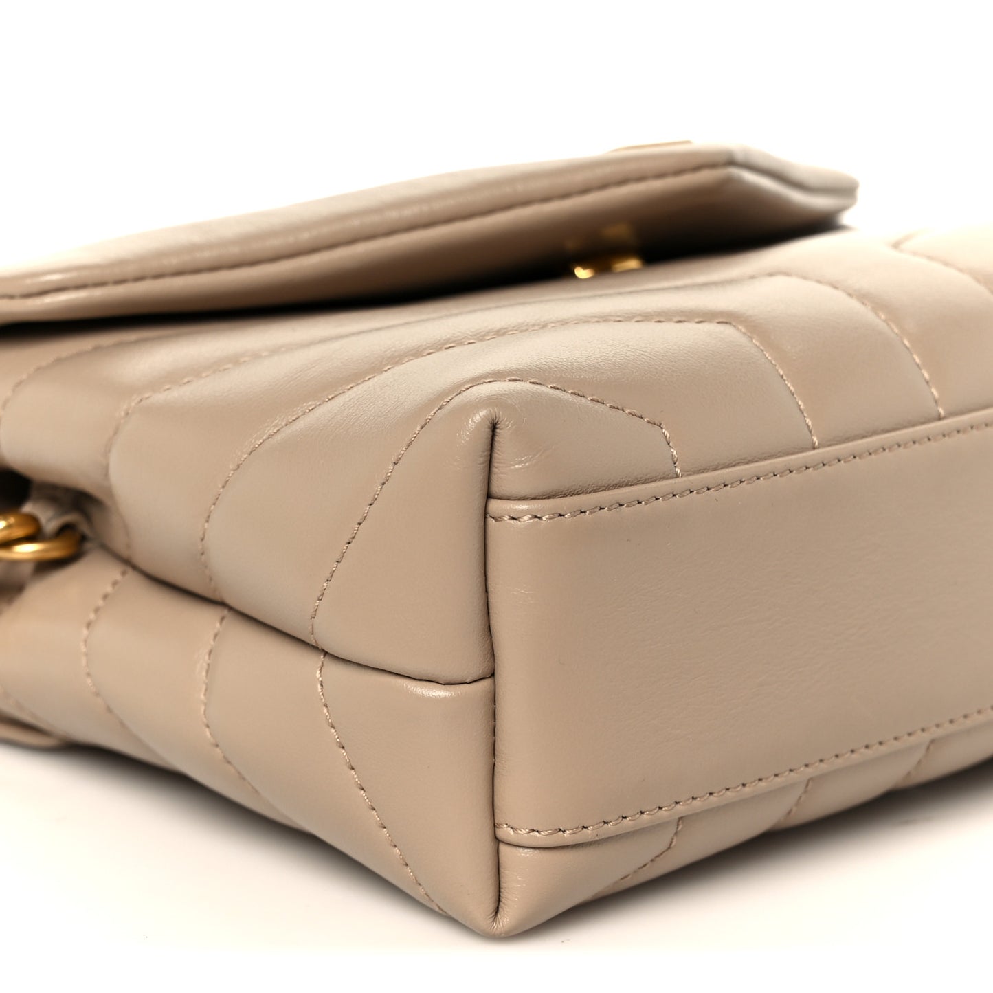 Calfskin Y Quilted Monogram Toy Loulou Crossbody Bag Dark Beige
