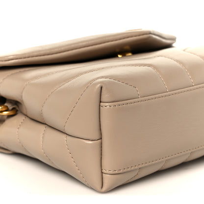 Saint Laurent Calfskin Y Quilted Monogram Toy Loulou Crossbody Bag Dark Beige 10 of 11