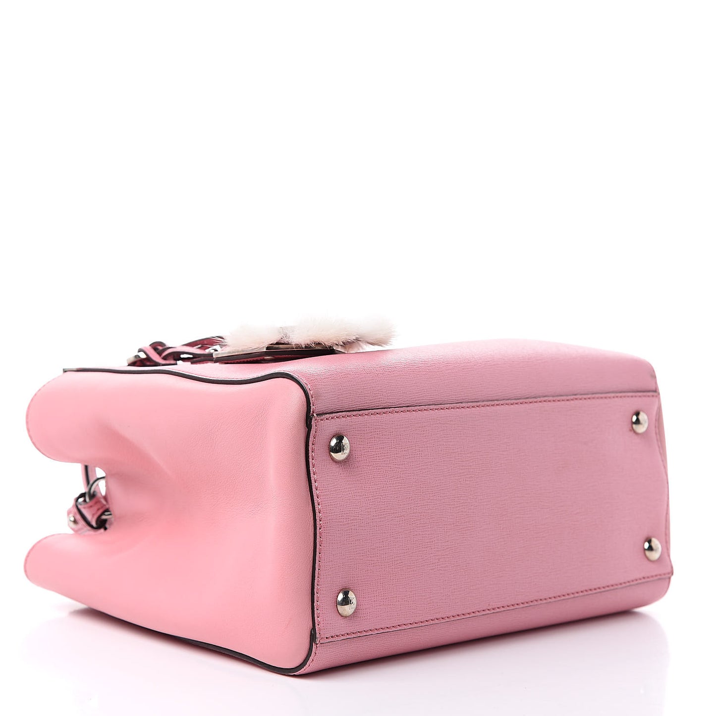 Vitello Elite Flamingo Mink Monster Charm Petite 2Jours Tote Pink Multicolor