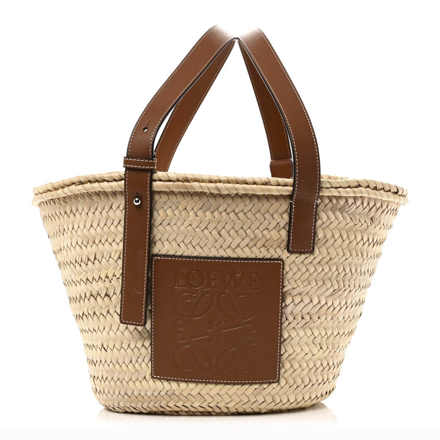 Loewe Raffia Medium Basket Tote Bag Natural Tan 1 of 10