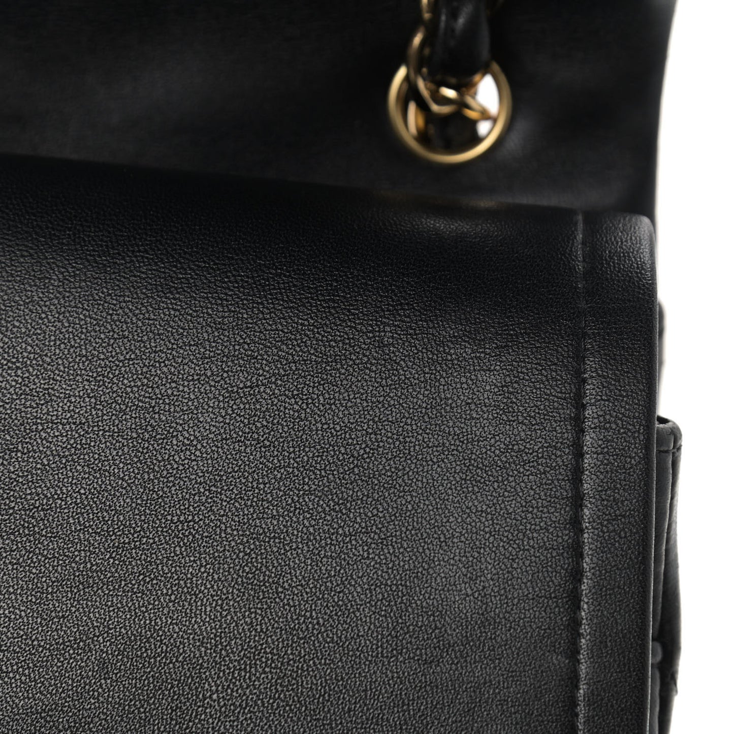 Lambskin Quilted Jumbo Double Flap Black