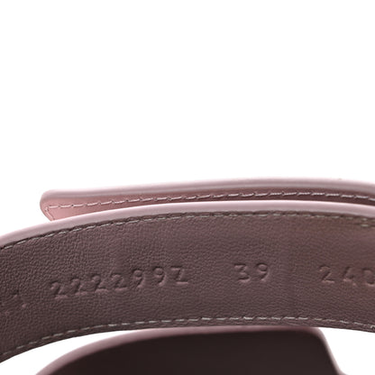 Hermes Calfskin Womens Chypre Sandals 39 Rose Porcelaine 9 of 9