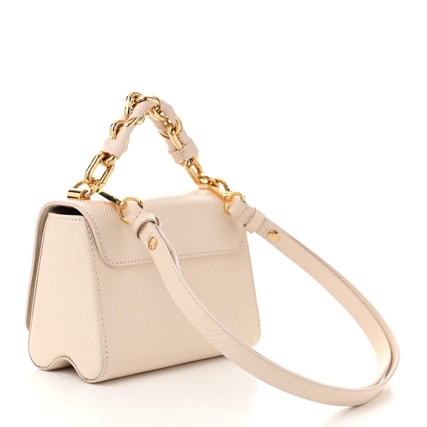 Epi Twist Braided Chain Shoulder Bag PM Quartz White