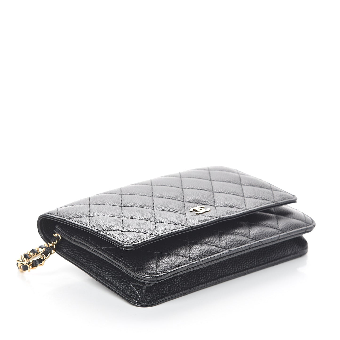 Caviar Quilted Wallet On Chain WOC Black