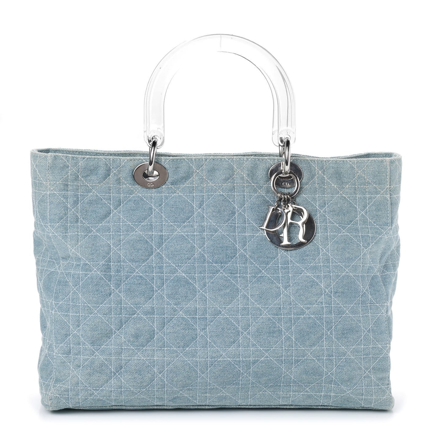 Denim Cannage Large Lady Dior Light Blue