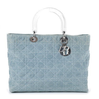 Christian Dior Denim Cannage Large Lady Dior Light Blue 1 of 4