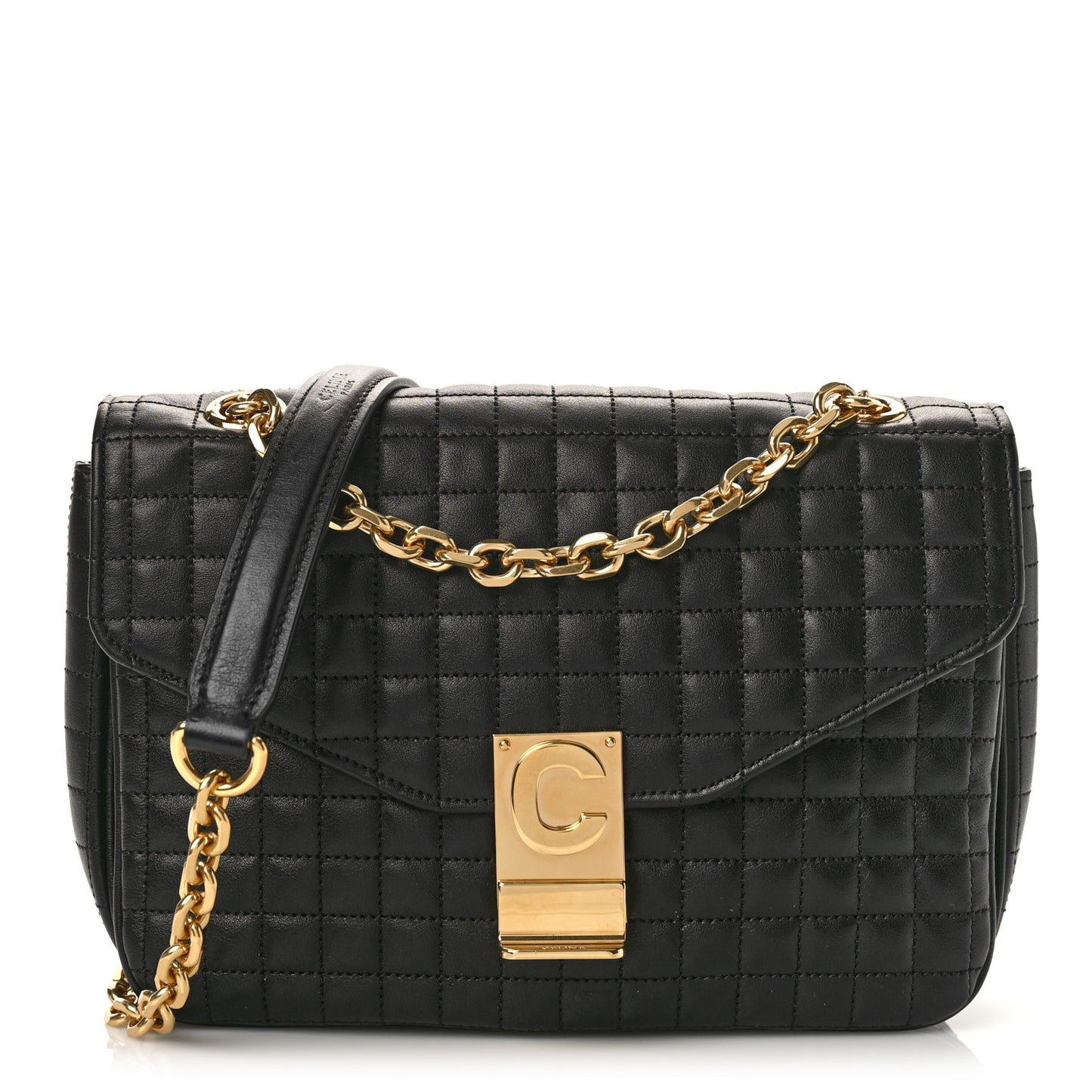 Calfskin Quilted Medium C Bag Black