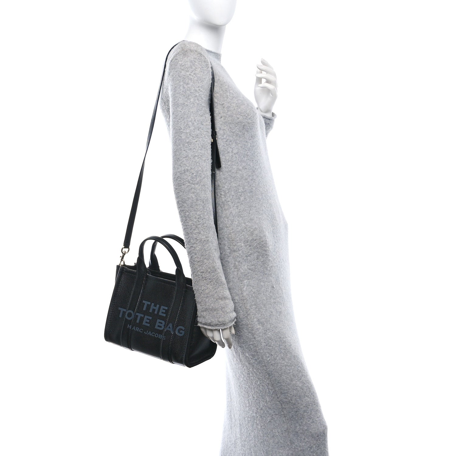 Marc Jacobs Grained Calfskin Small The Tote Bag Black 2 of 12