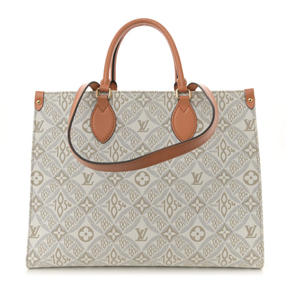 Louis Vuitton Jacquard Since 1854 Onthego MM Creme 1 of 10