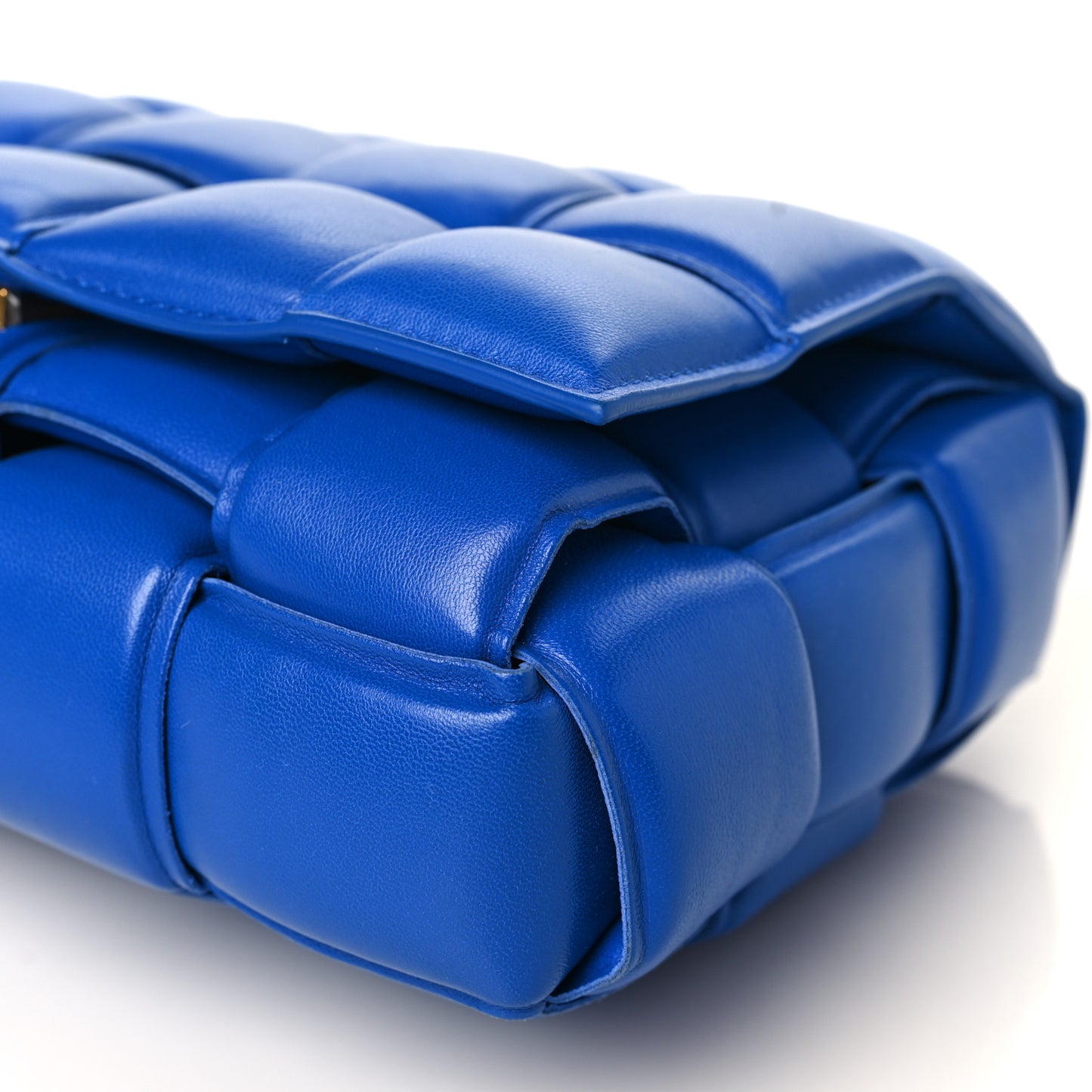 Lambskin Maxi Intreccio Padded Chain Cassette Crossbody Bag Cobalt