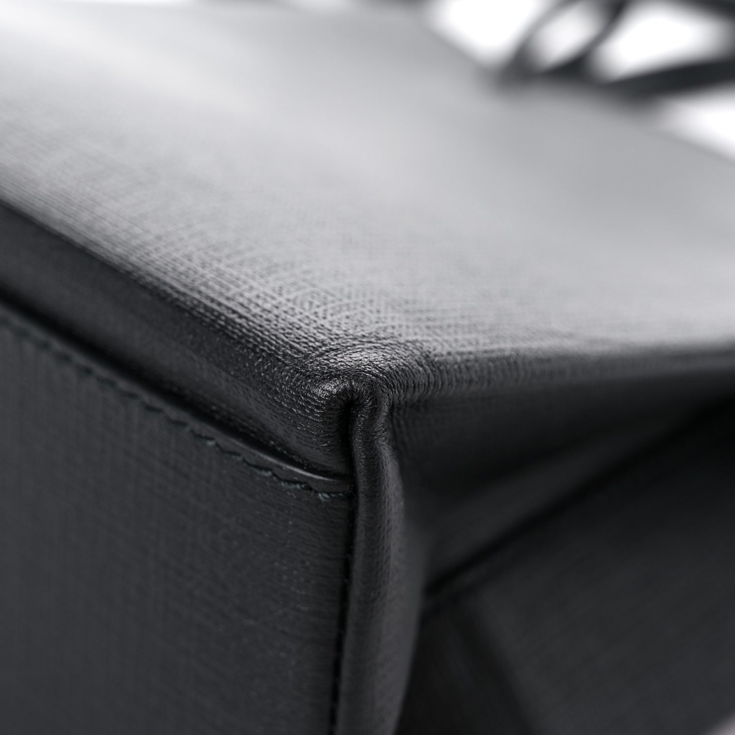 Squared Calfskin Logo XXS Shopping Tote Black