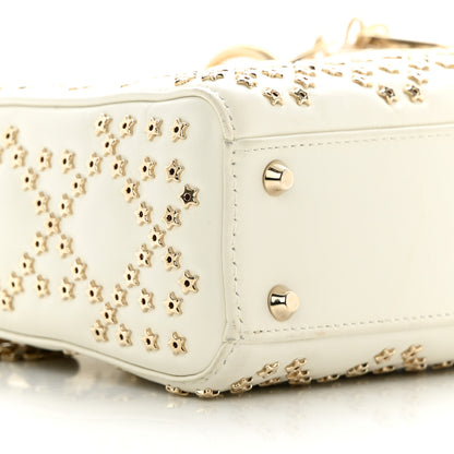 Christian Dior Lambskin Cannage Lucky Star Studded Mini Lady Dior White 9 of 17