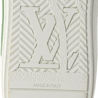 Louis Vuitton Calfskin Charlie Mens Sneakers 9 White Green 8 of 10