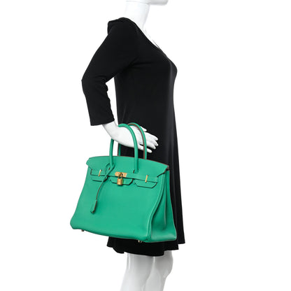 Hermes Taurillon Clemence Birkin 35 Menthe 2 of 12