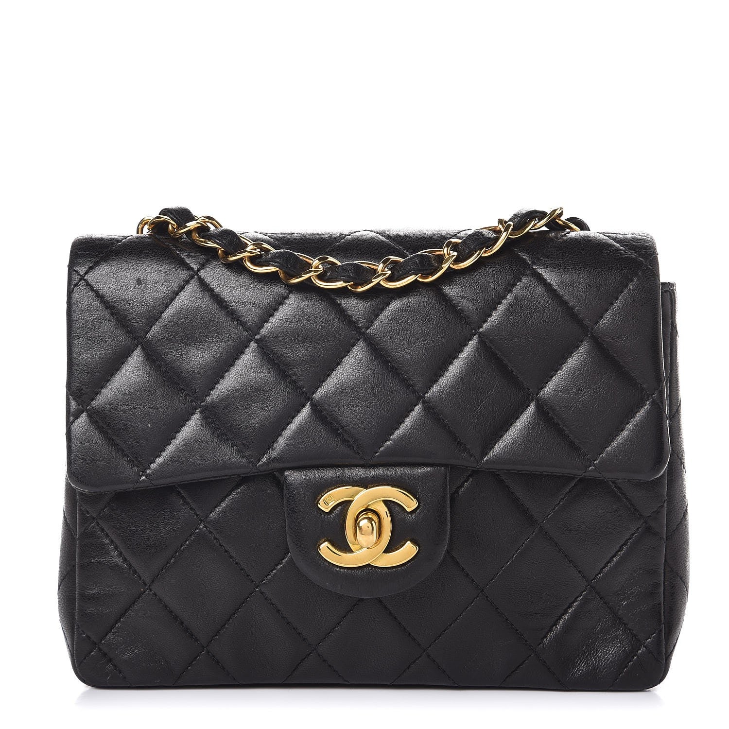 Chanel Lambskin Quilted Mini Square Flap Black 1 of 8