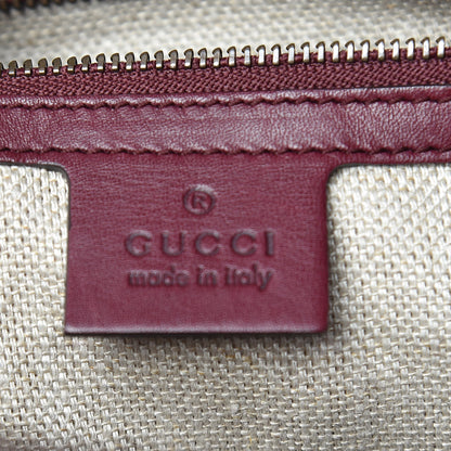 Gucci Calfskin Duilio Brogue Top Handle Bag Burgundy 7 of 22