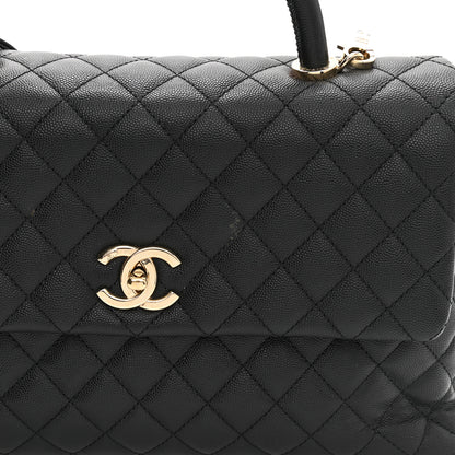 Chanel Caviar Quilted Medium Coco Handle Flap Black 12 of 13