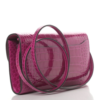 Hermes Shiny Alligator Constance Long Wallet To Go Rose Pourpre 2 of 4