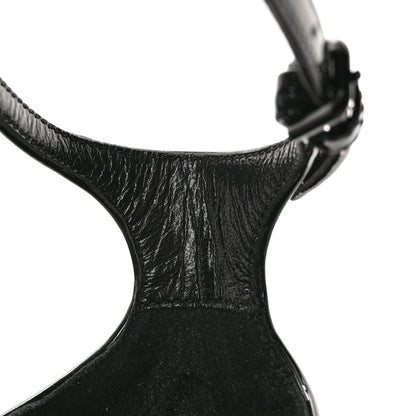 Saint Laurent Patent Calfskin Opyum 110 Sandals 40 Black Gold 9 of 10