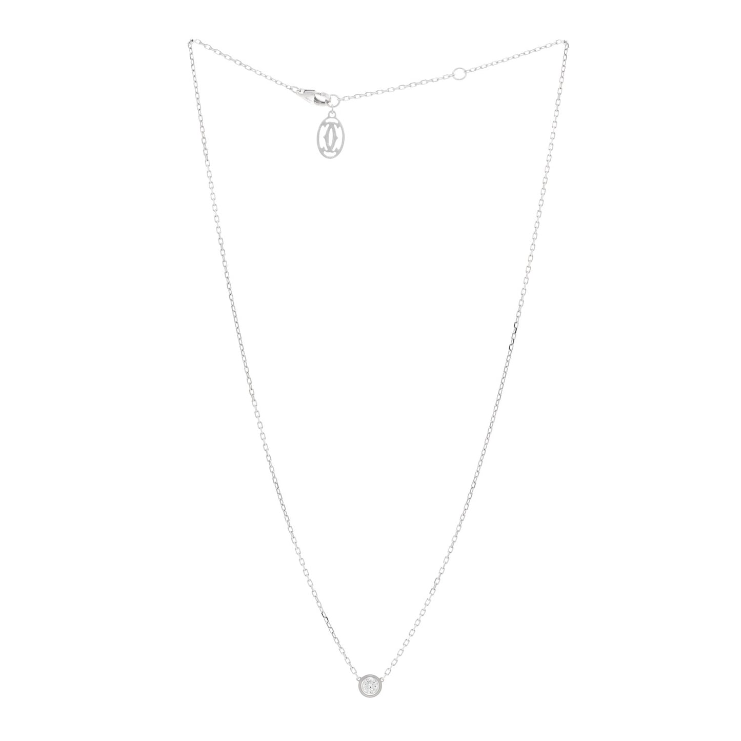 18K White Gold Diamond LM D'Amour Pendant Necklace