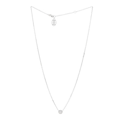 Cartier 18K White Gold Diamond LM D'Amour Pendant Necklace 3 of 5