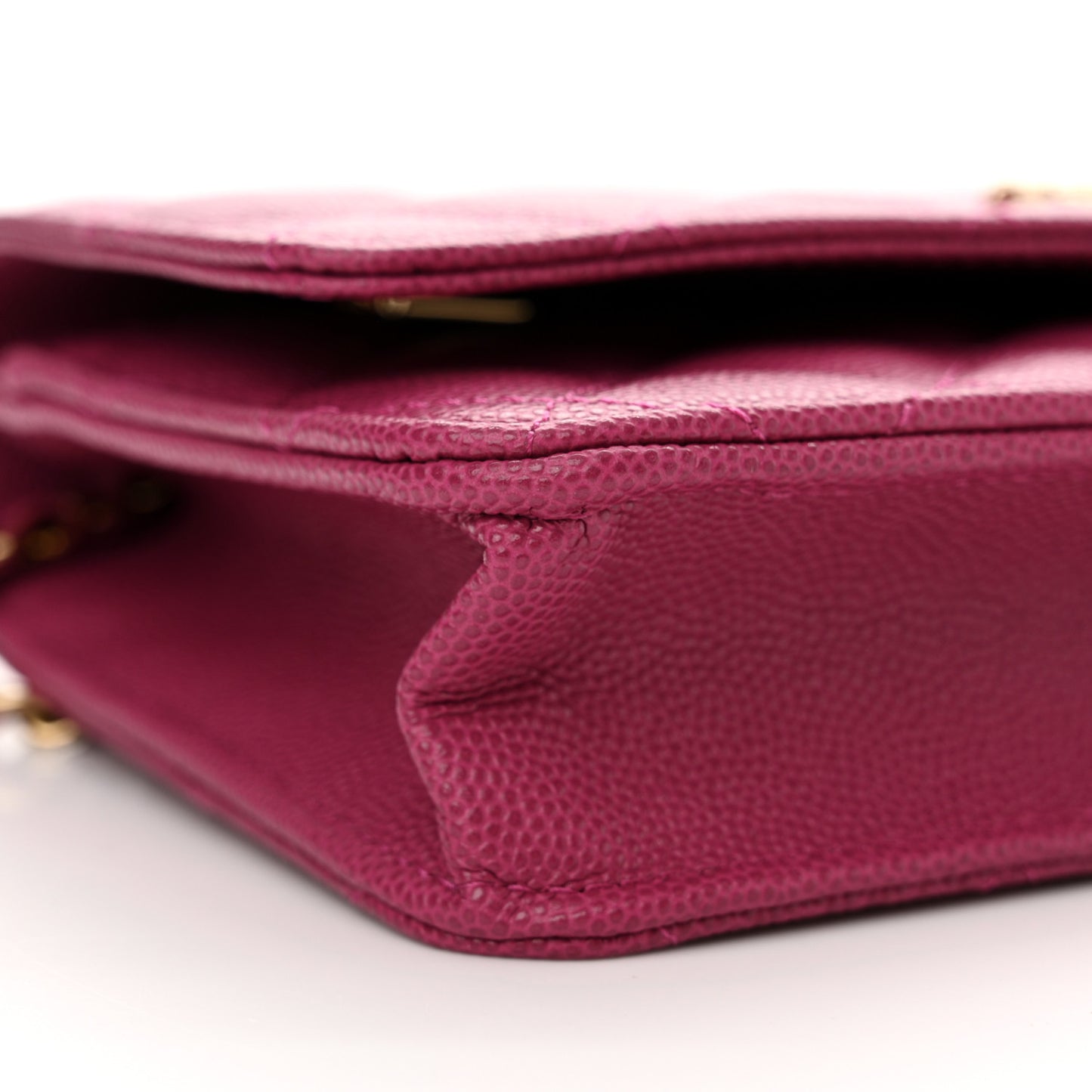 Caviar Quilted Chain CC Quilted Wallet On Chain WOC Fuchsia