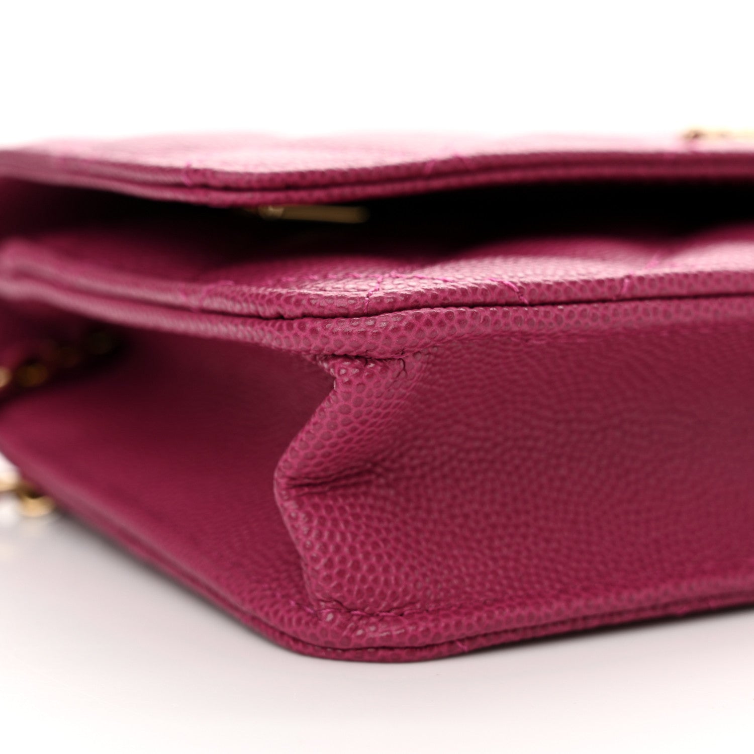 Chanel Caviar Quilted Chain CC Quilted Wallet On Chain WOC Fuchsia 10 of 12