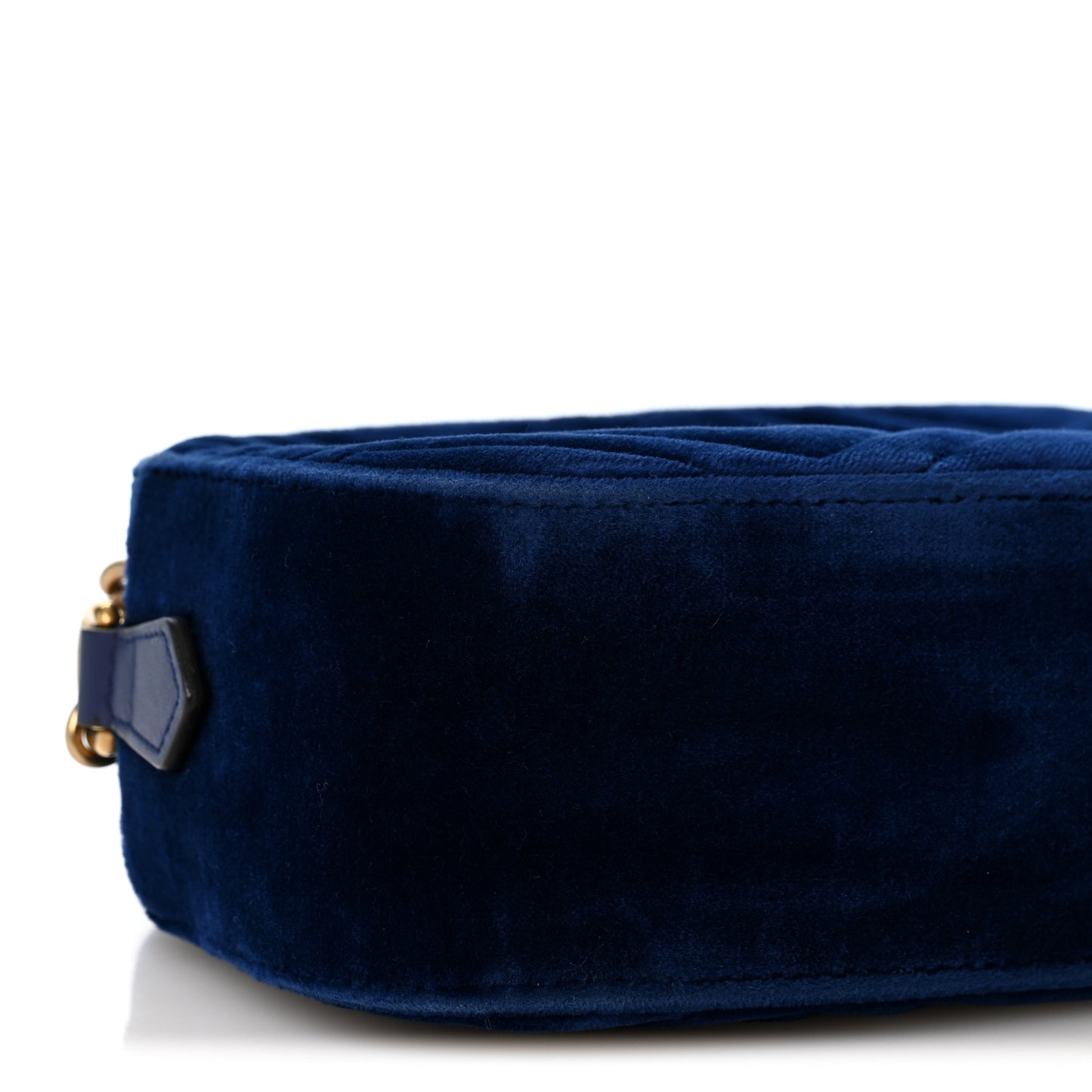 Velvet Matelasse Small GG Marmont Chain Shoulder Bag Cobalt