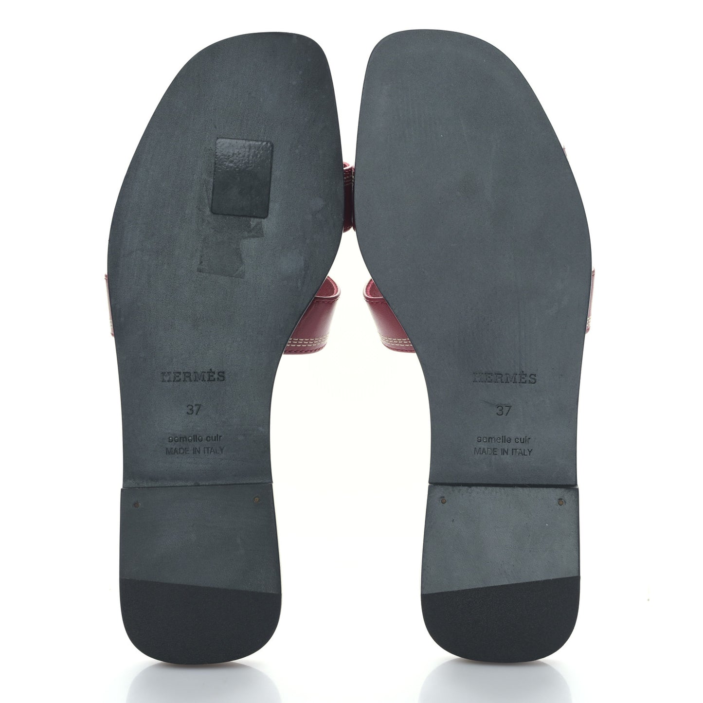 Calfskin Embroidered Oran Sandals 37 Rouge Feu