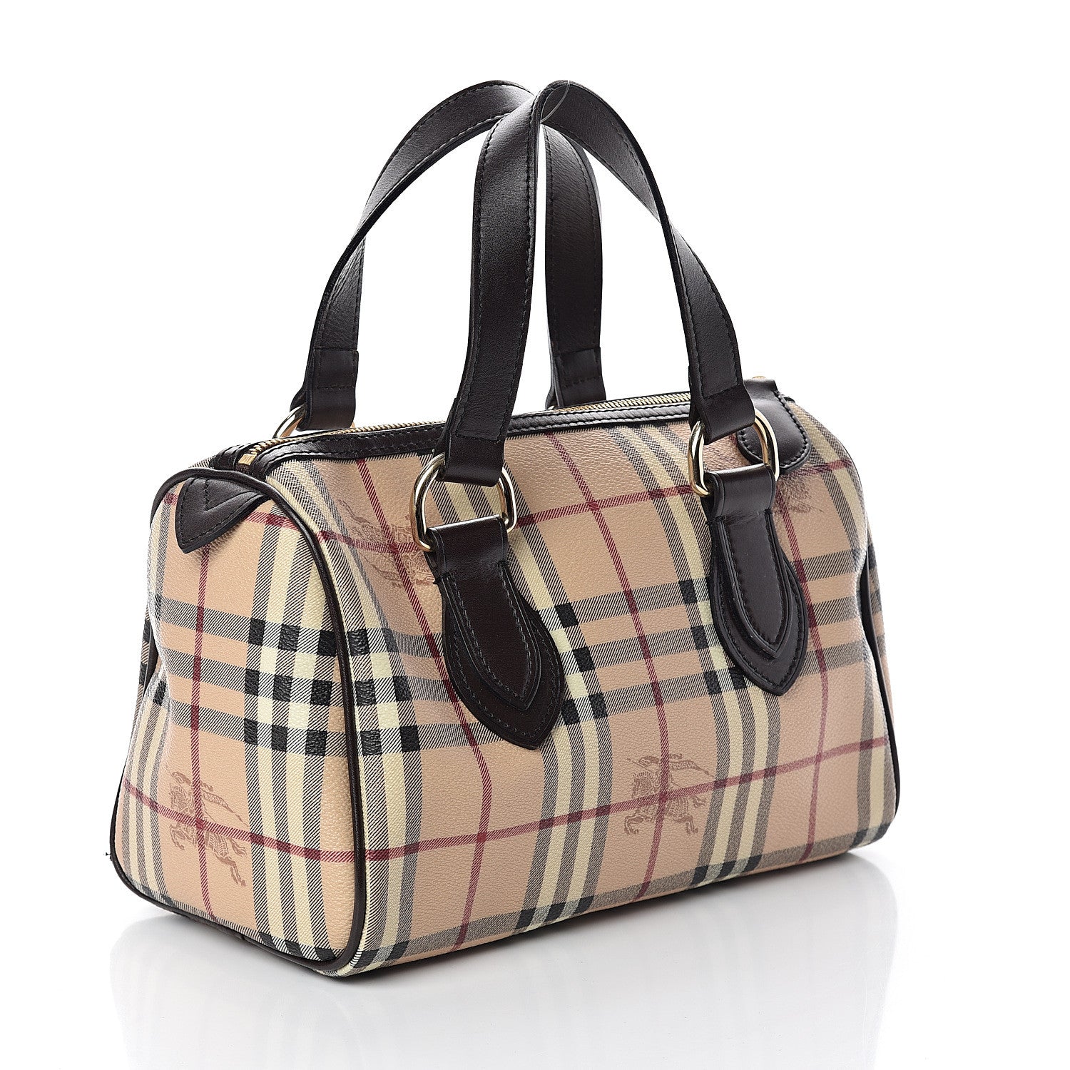 Burberry Haymarket Check Small Chester Bowling Bag Chocolate 2 of 8
