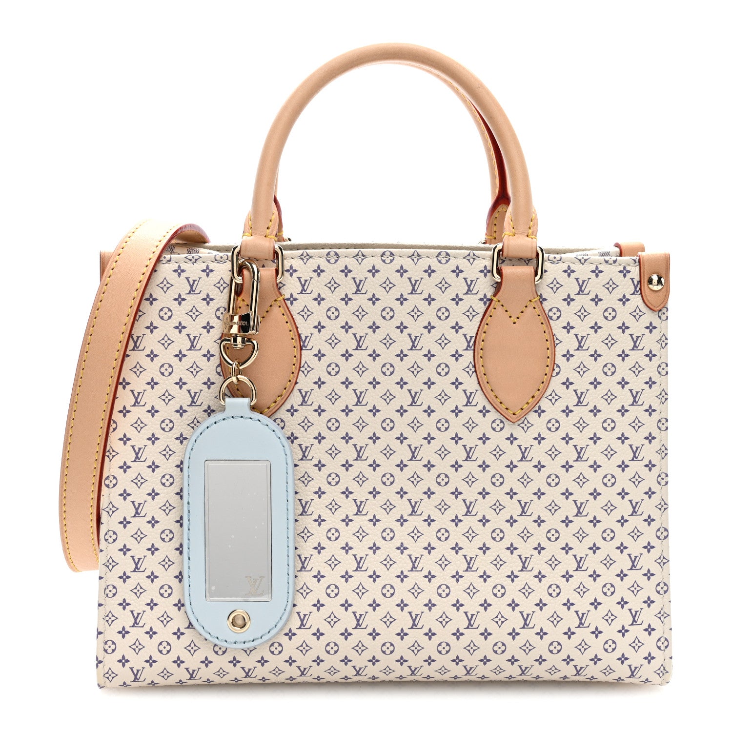 Louis Vuitton Monogram Damier Calfskin Romance Onthego PM Azure Blue Sand 1 of 9