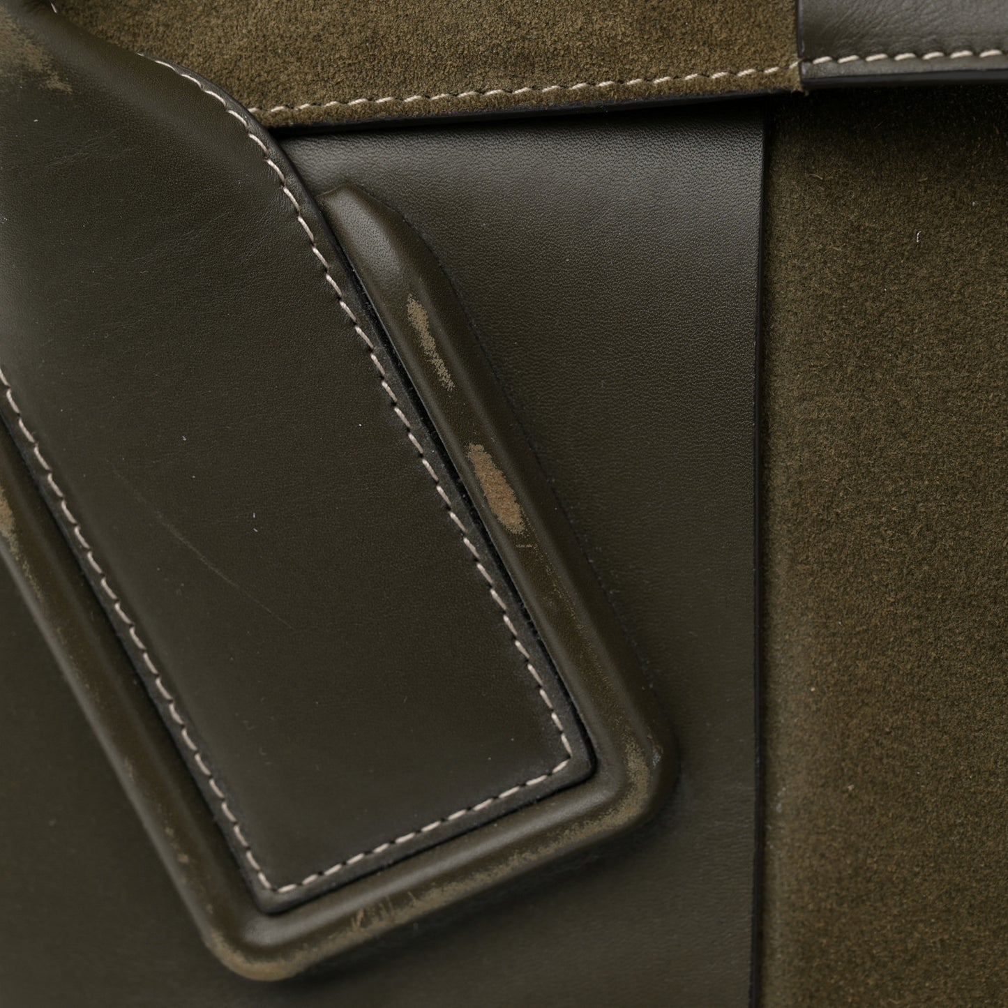 Calfskin Suede Maxi Intrecciato Arco 75 Olive Oil