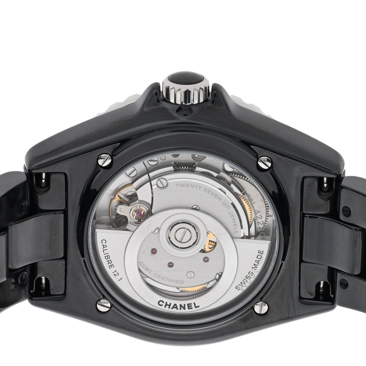 Stainless Steel Ceramic 38mm J12 Phantom Automatic Watch Black