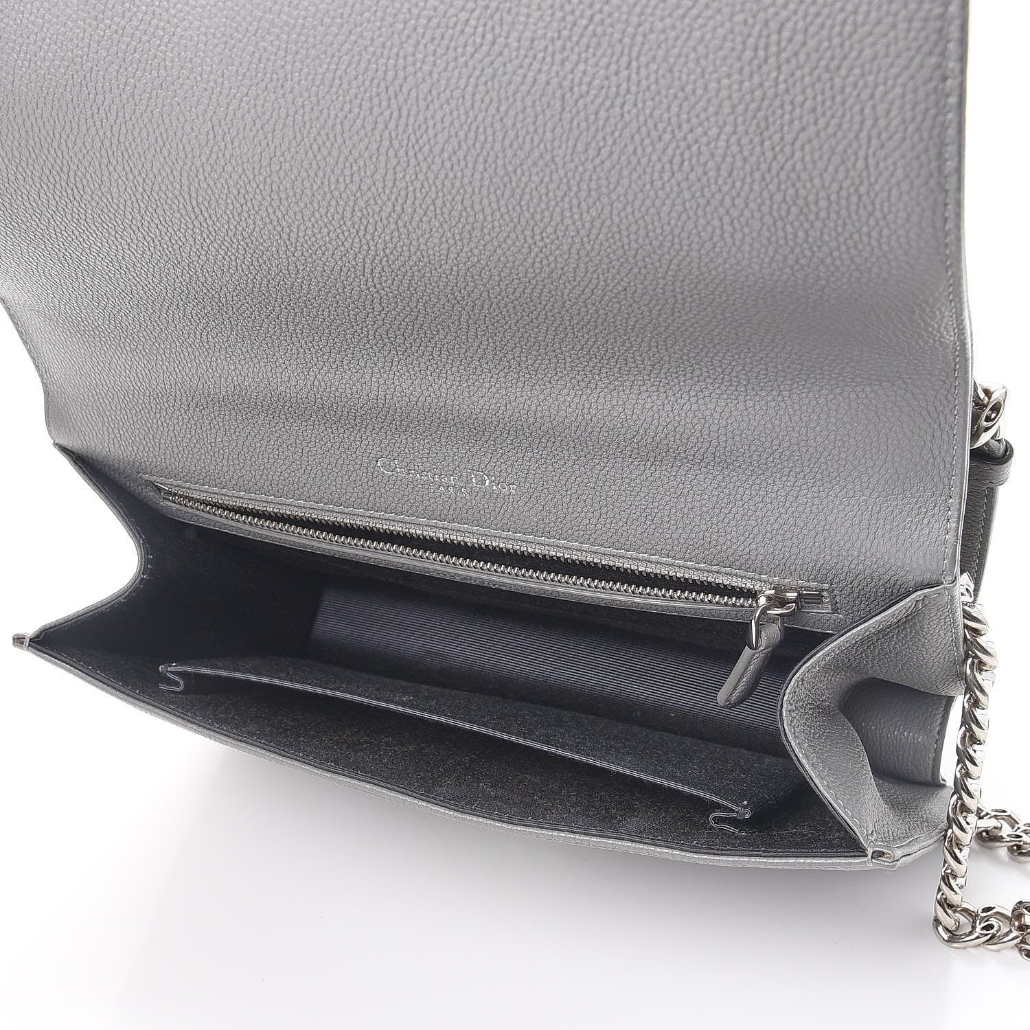 Christian Dior Grained Calfskin Medium Diorama Flap Bag Gris 5 of 9
