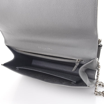 Christian Dior Grained Calfskin Medium Diorama Flap Bag Gris 5 of 9
