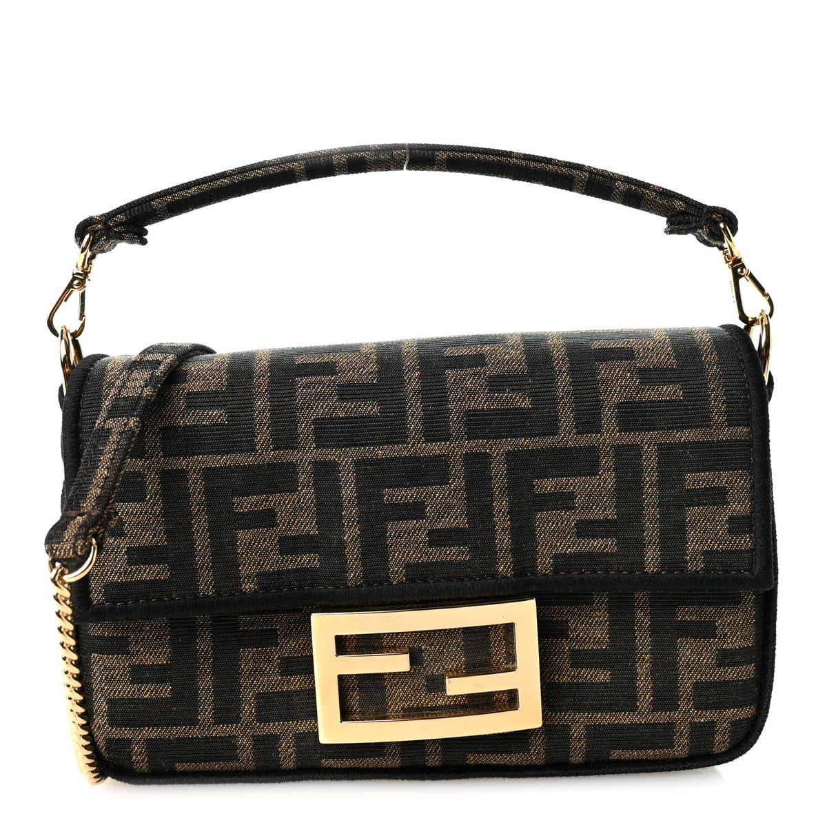 Fabric Jacquard FF 1974 Mini Baguette Tobacco Moro Black