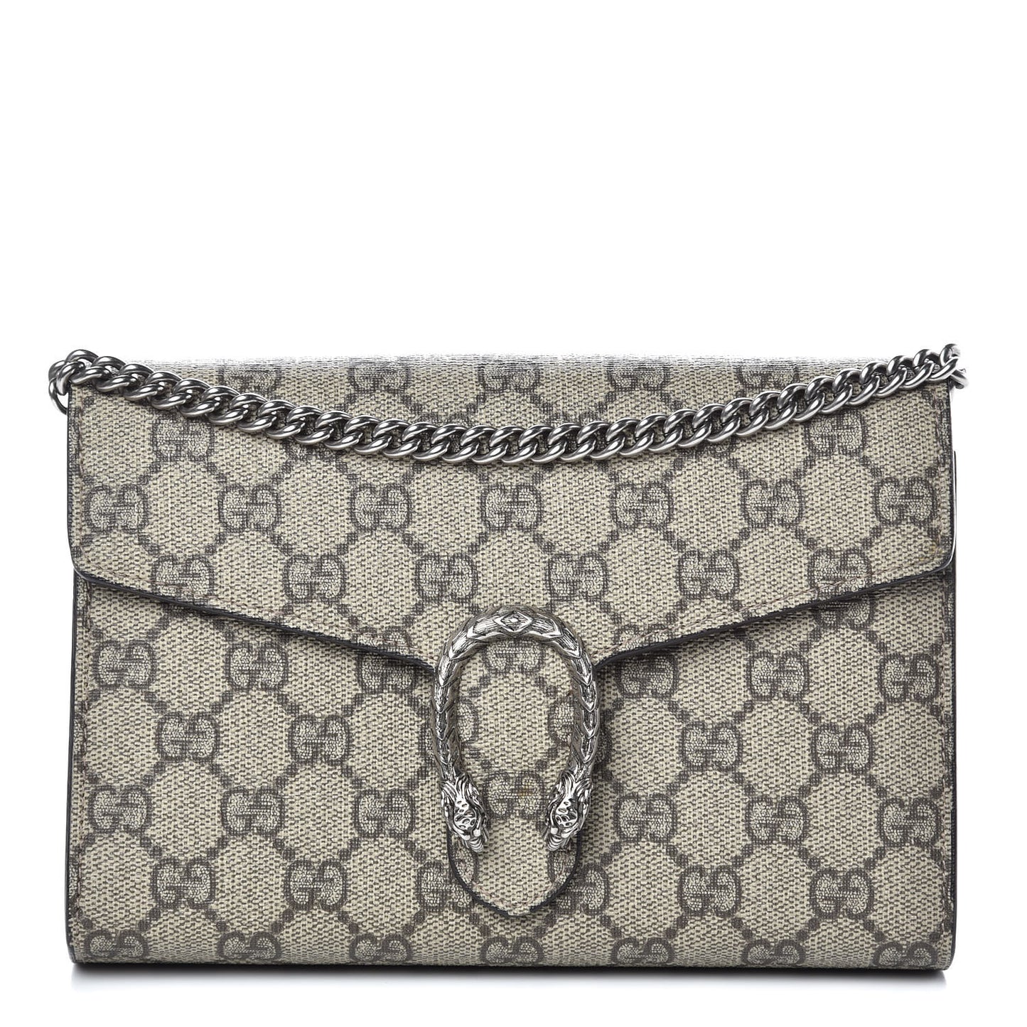 GG Supreme Monogram Mini Dionysus Chain Wallet Beige Taupe