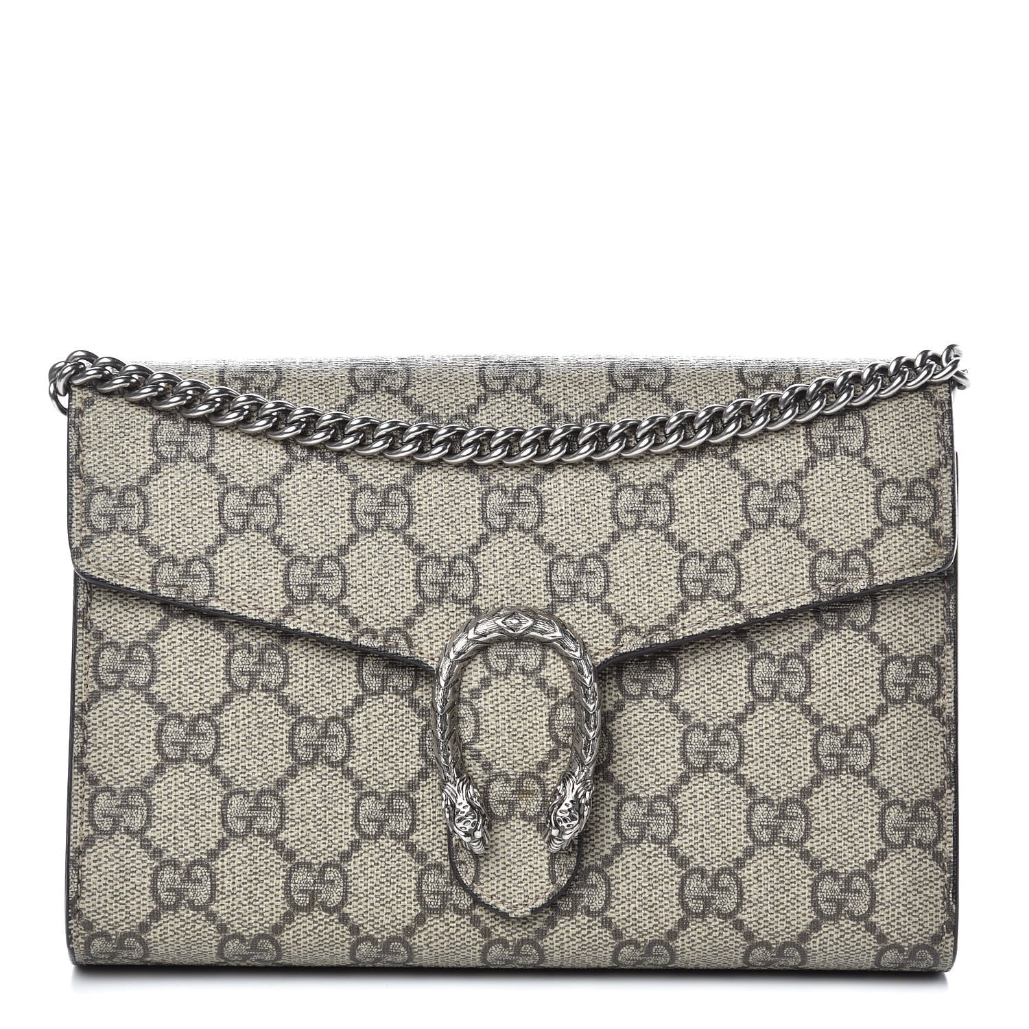 Gucci GG Supreme Monogram Mini Dionysus Chain Wallet Beige Taupe 1 of 11