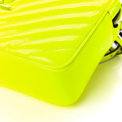 Saint Laurent Patent Calfskin Matelasse Monogram Lou Camera Bag Neon Yellow 9 of 9
