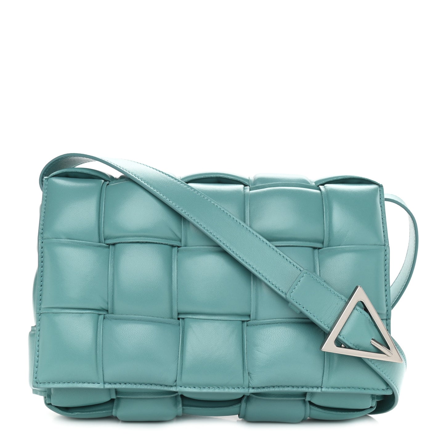 Nappa Maxi Intreccio Padded Cassette Crossbody Bag Linoleum