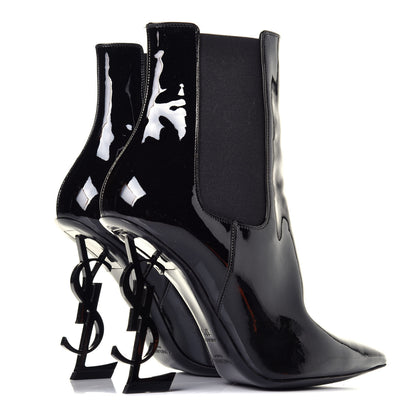 Saint Laurent Patent Opyum Ankle Boot 37.5 Black 4 of 10