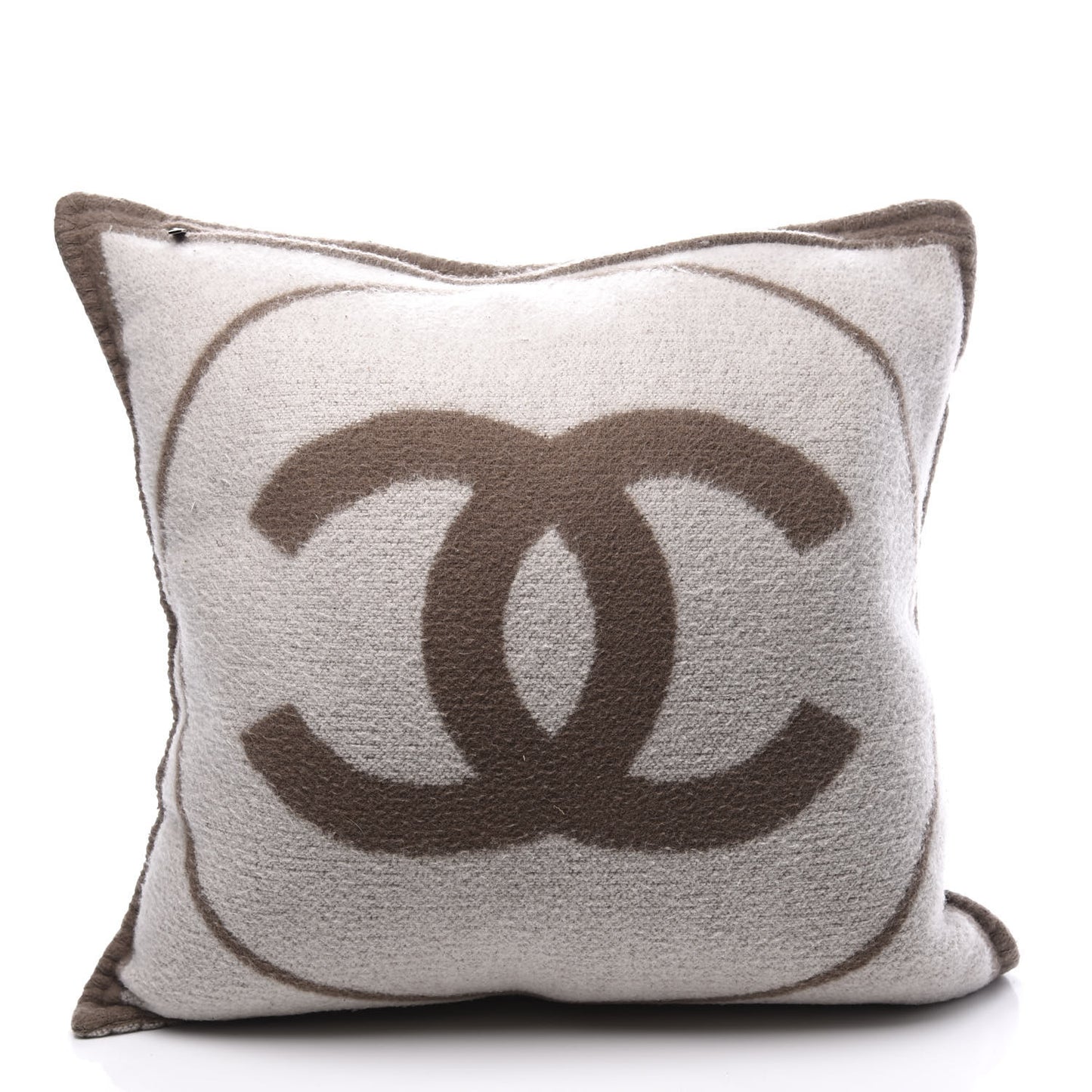 Merino Wool Cashmere CC Pillow Dark Beige Light Beige