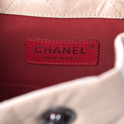 Chanel Aged Calfskin Quilted Small Gabrielle Backpack Beige Black 9 of 11