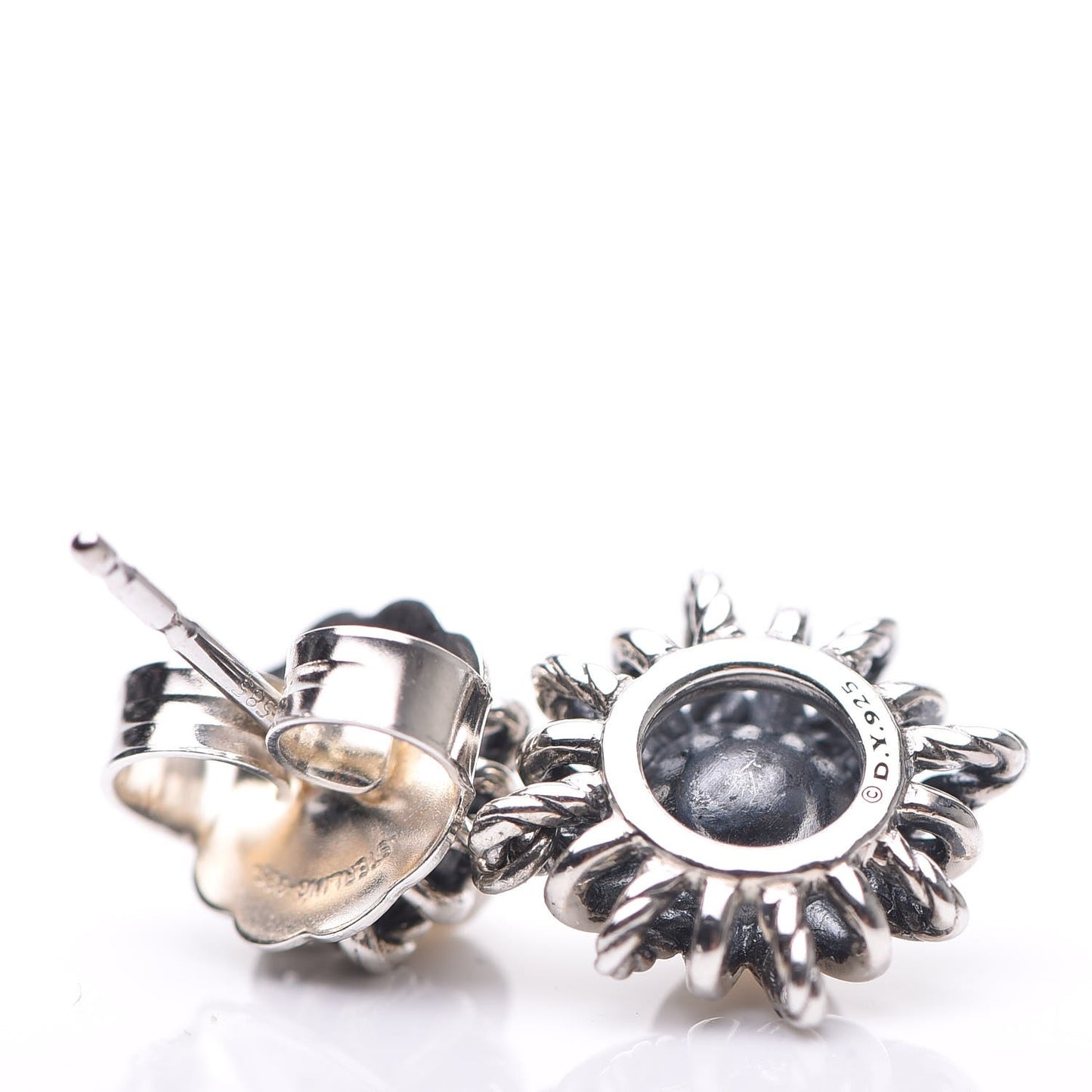 Sterling Silver Pearl Starburst Drop Earrings